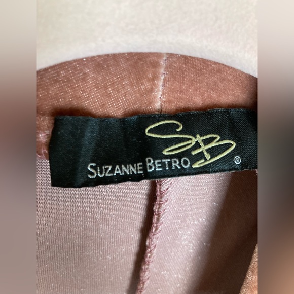 Suzanne Betro SB Mauve Pink Velvet Duster Kimono Cardigan Sz Large L - Picture 11 of 16